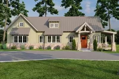 Rugged Country House Plan with Vaulted Great Room - 1008 Sq Ft