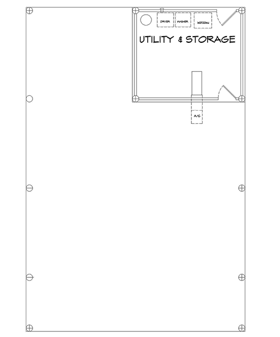 Plan 68497VR: Narrow Lot Beach Cottage - Floor Plan - Basement - Cottage, Craftsman, Vacation