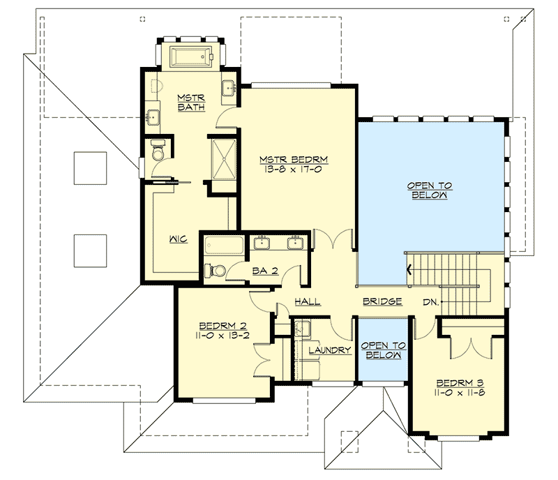 Plan 23698JD: Modern House Plan with Two-Story Ceilings - Floor Plan - 2nd Floor - Modern, Northwest, Prairie