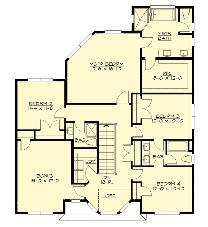 Plan 23700JD: Compact Shingle Style House Plan - Floor Plan - 2nd Floor - New American, Shingle, Traditional