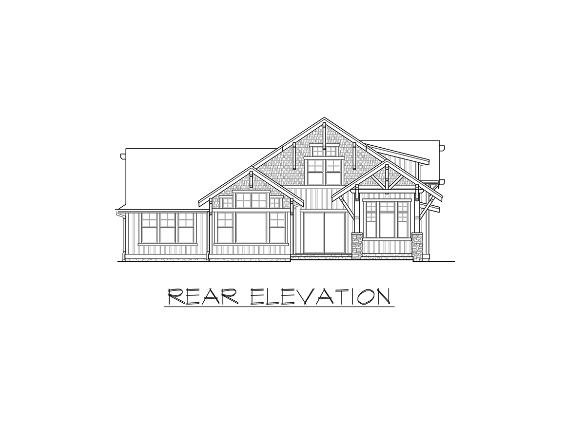 Plan 23701JD: Mountain Craftsman Home Plan with 2 Upstairs Bedrooms - Image #5 - Craftsman, Mountain