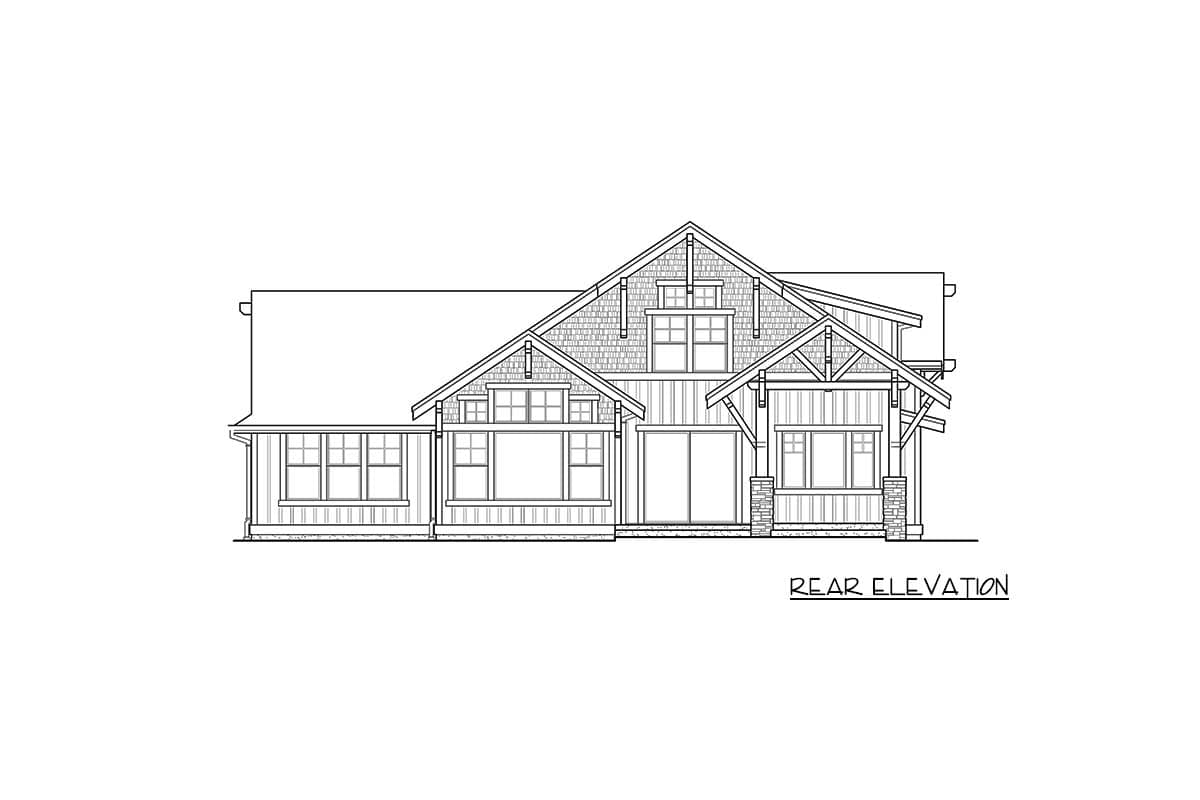 Plan 23702JD: Mountain Craftsman House Plan with 3 Upstairs Bedrooms - Image #5 - Craftsman, Mountain, Rustic