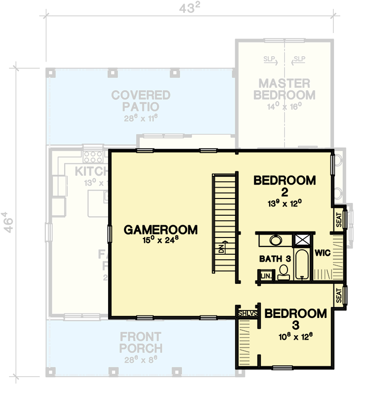 Plan 31190D: 3-Bed Farmhouse with Brick, Stone and Stucco Exterior - Floor Plan - 2nd Floor - Country, Farmhouse, Traditional