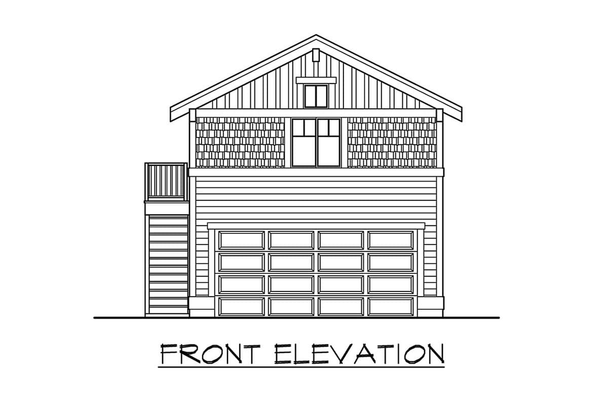 Plan 23710JD: One Bed ADU Apartment Plan - Image #9 - Carriage, Craftsman, Northwest