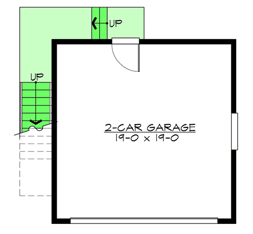 Plan 23710JD: One Bed ADU Apartment Plan - Floor Plan - Main Level - Carriage, Craftsman, Northwest