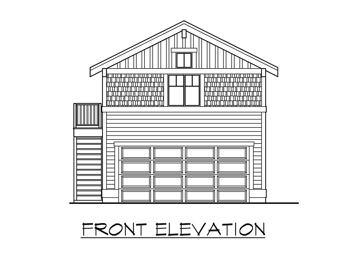 Plan 23708JD: One Bed Carriage House Plan - Image #6 - Carriage