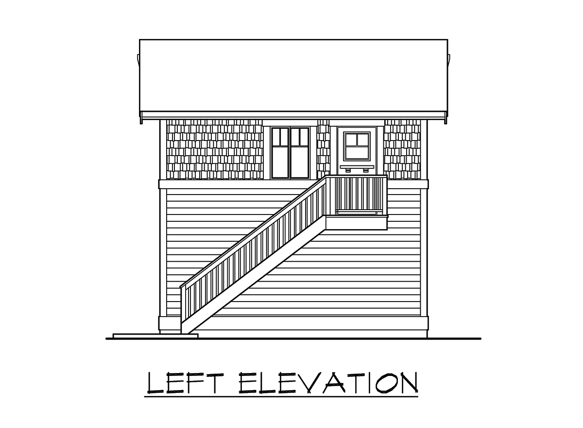 Plan 23708JD: One Bed Carriage House Plan - Image #7 - Carriage