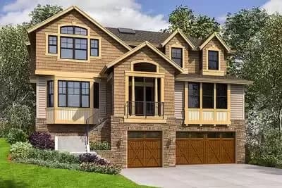 Three Level Northwest House Plan