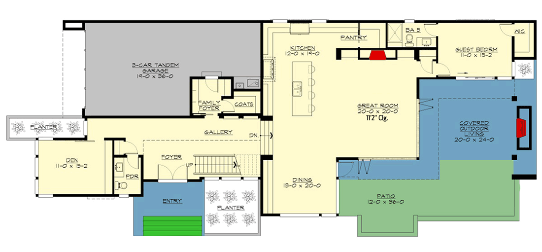 Plan 23712JD: Spacious Contemporary House Plan - Floor Plan - Main Level - Contemporary, Northwest