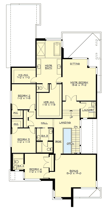 Plan 23714JD: Spacious Modern Home Plan with Private Den - Floor Plan - 2nd Floor - Contemporary, Modern