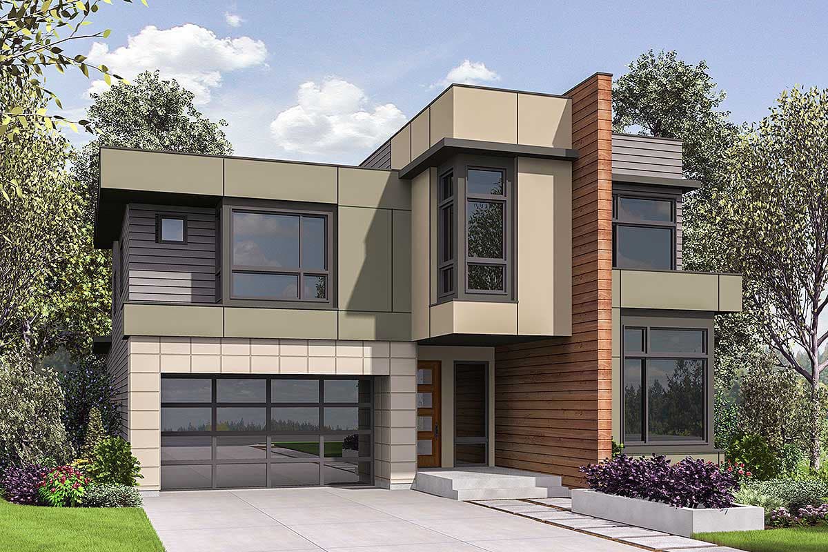 Plan 23714JD: Spacious Modern Home Plan with Private Den - Image #48 - Contemporary, Modern