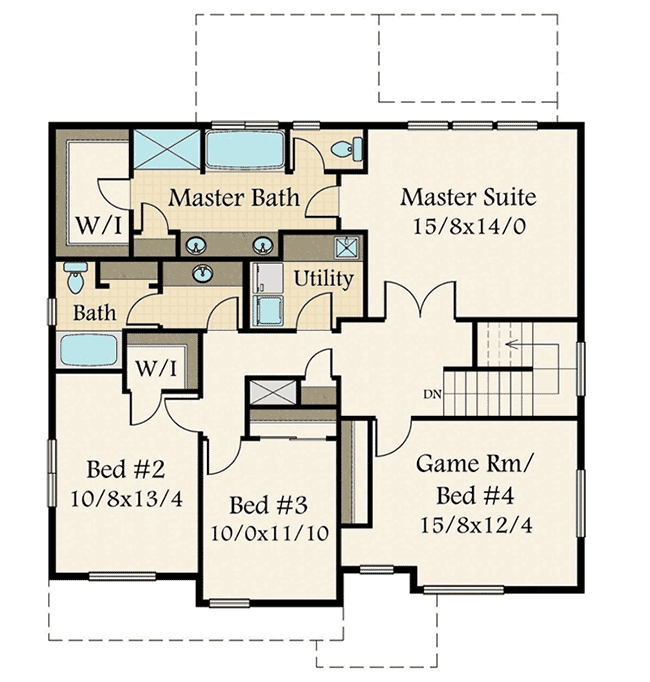 Plan 85208MS: Angular Modern House Plan with 3 Upstairs Bedrooms - Floor Plan - 2nd Floor - Modern, Northwest