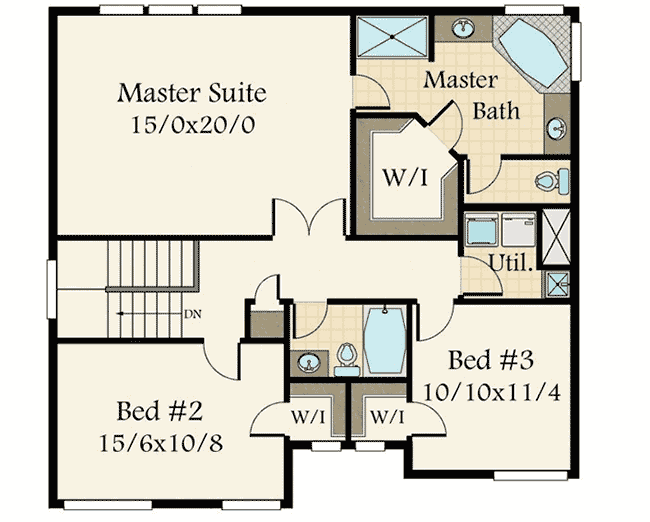 Plan 85206MS: Narrow 3-Bed Modern Prairie Home Plan - Floor Plan - 2nd Floor - Modern, Northwest, Prairie