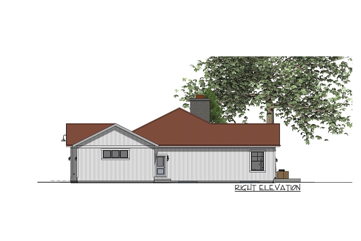 Plan 64449SC: Stylish Farmhouse Ranch House Plan - Image #8 - Country, Farmhouse, Ranch, Traditional