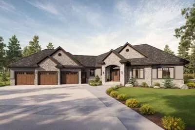 4 Bed House Plan with Angled 3-Car Garage - Architectural Designs - 2429 Sq Ft
