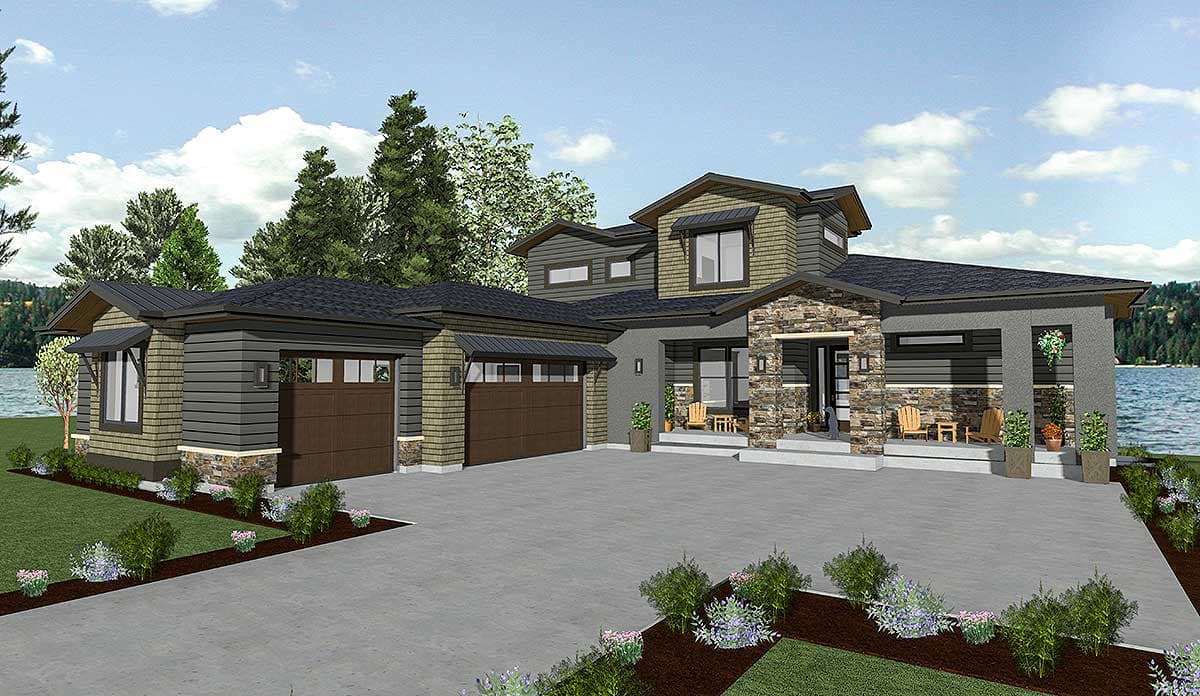 Plan 64452SC: House Plan for a Rear Sloping Lot - Image #9 - Craftsman, Northwest