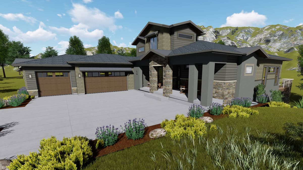 Plan 64452SC: House Plan for a Rear Sloping Lot - Image #8 - Craftsman, Northwest