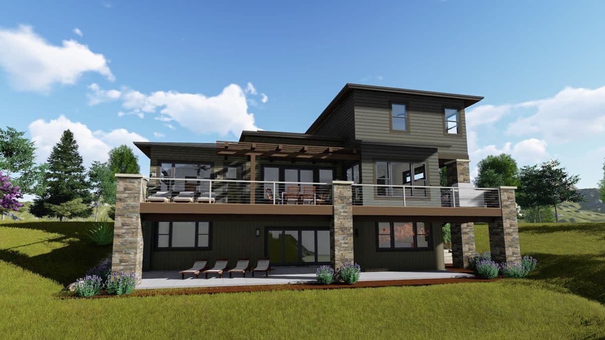 Plan 64452SC: House Plan for a Rear Sloping Lot - Image #6 - Craftsman, Northwest