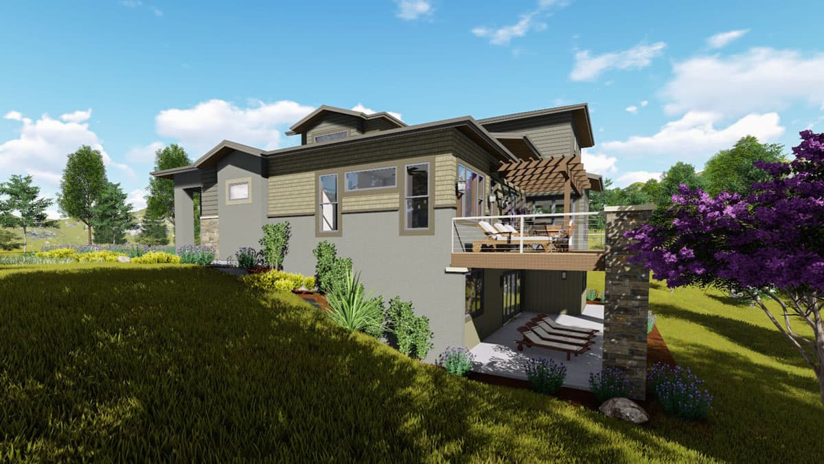 Plan 64452SC: House Plan for a Rear Sloping Lot - Image #7 - Craftsman, Northwest