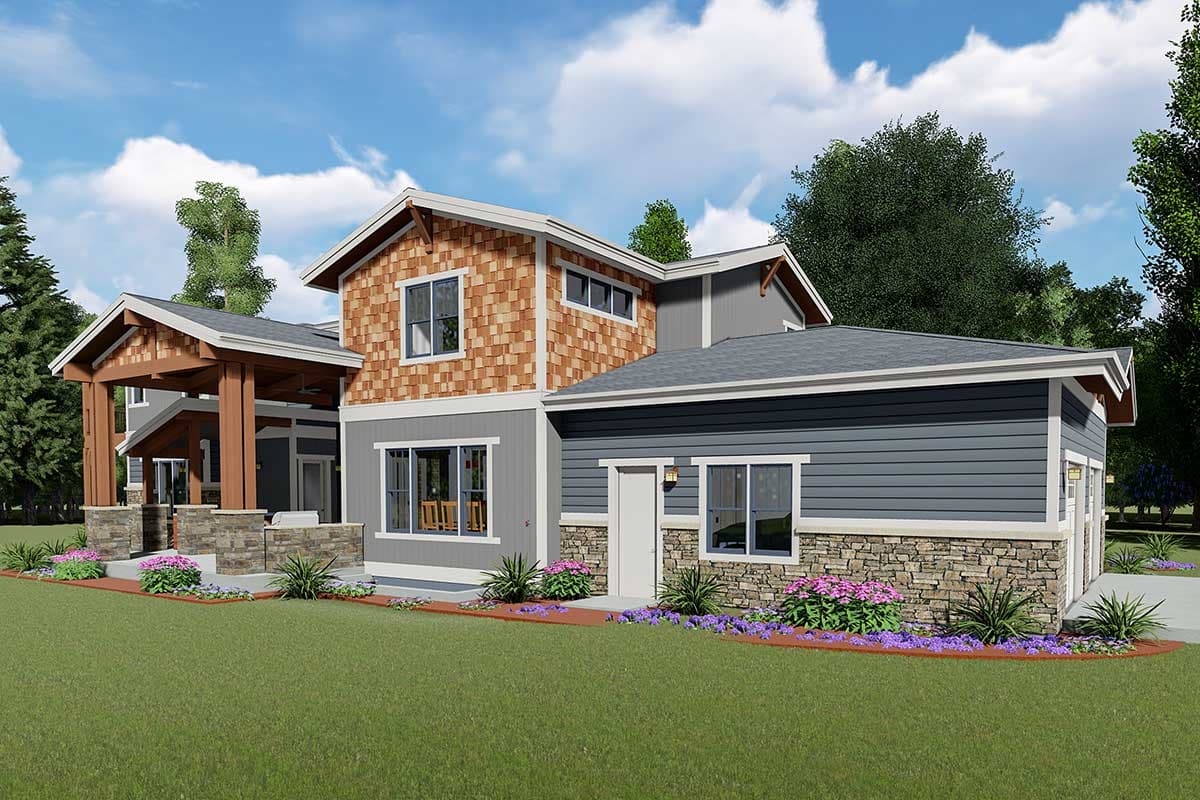 Plan 64451SC: Spacious Craftsman for a Large Family - Image #7 - Craftsman, Northwest