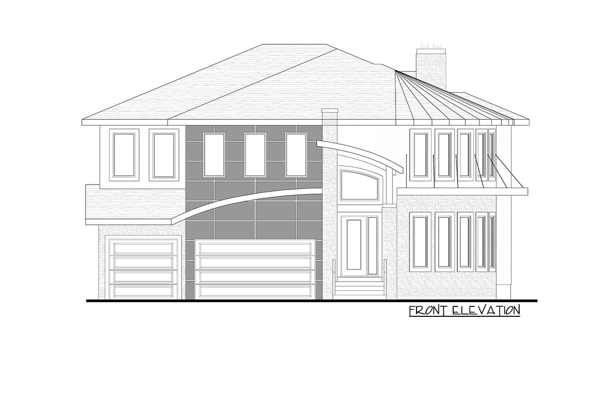 Plan 81690AB: Modern House Plan with Curved Stair Wall - Image #7 - Modern, Northwest