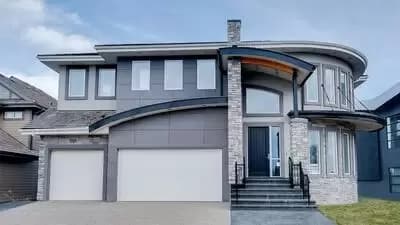 Modern House Plan with Curved Stair Wall