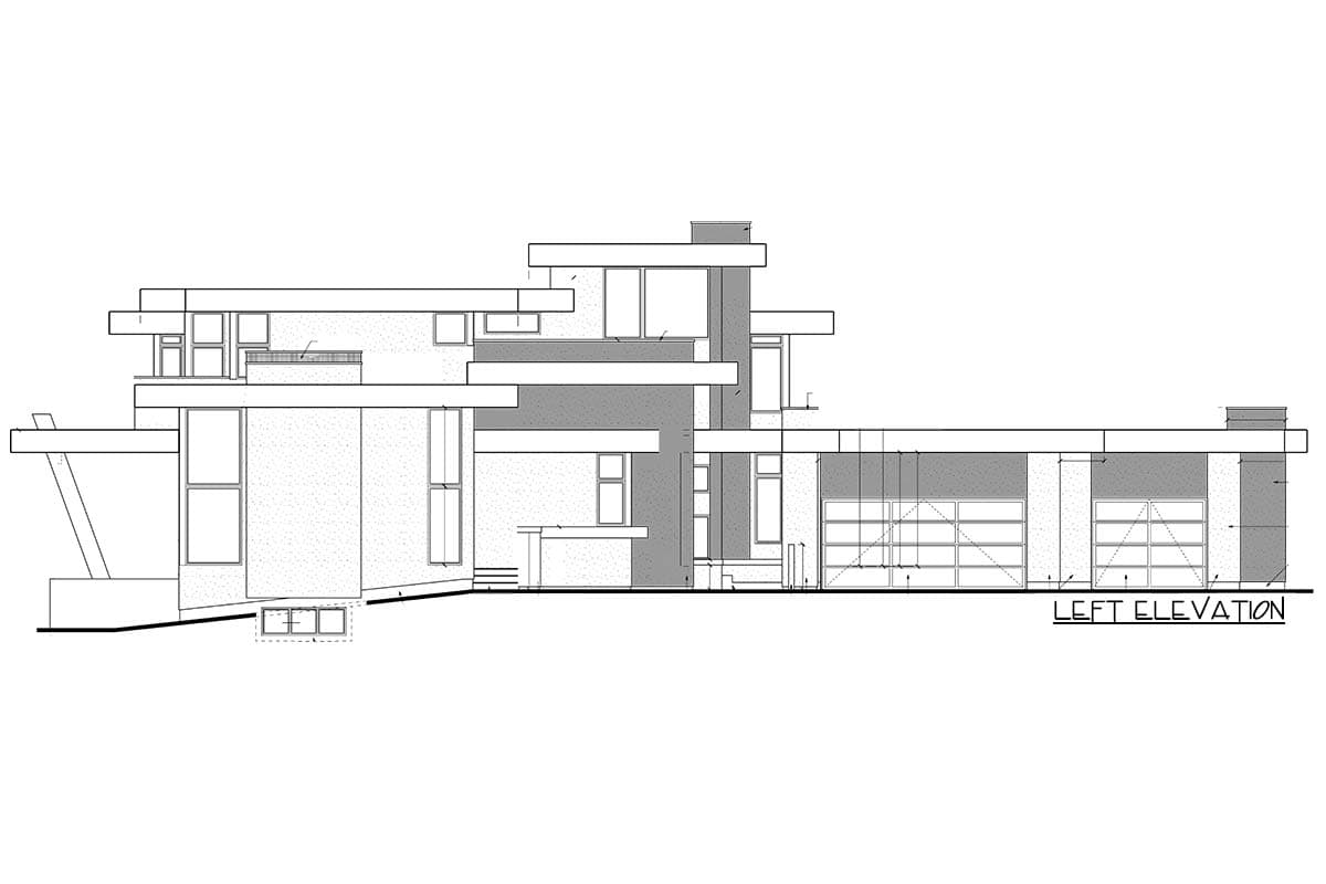 Plan 81695AB: Luxury Modern House Plan with Upstairs Master Retreat - Image #5 - Contemporary, Mid Century Modern, Modern, Northwest