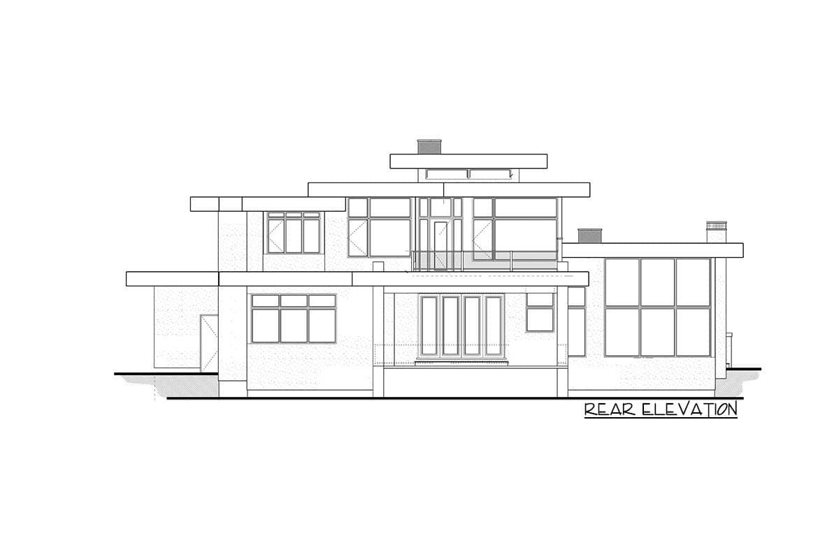 Plan 81695AB: Luxury Modern House Plan with Upstairs Master Retreat - Image #6 - Contemporary, Mid Century Modern, Modern, Northwest