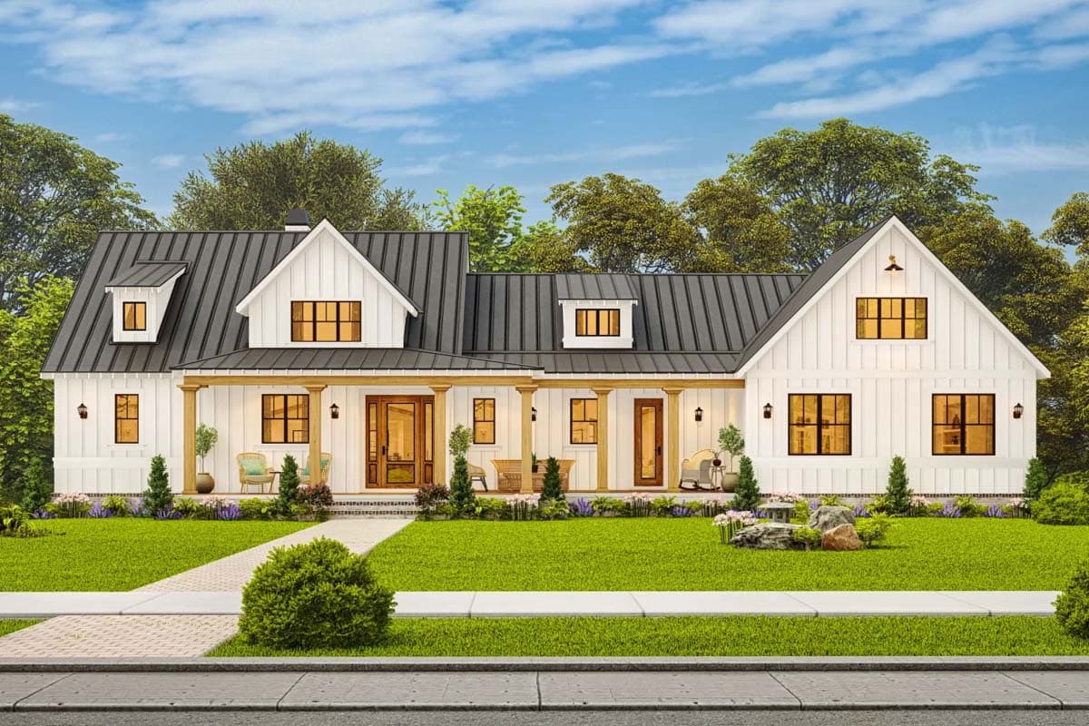 Plan 25634GE: Exciting Farmhouse with Wrap-Around Porch - 2708 Sq Ft - Image #5 - Cottage, Country, Farmhouse
