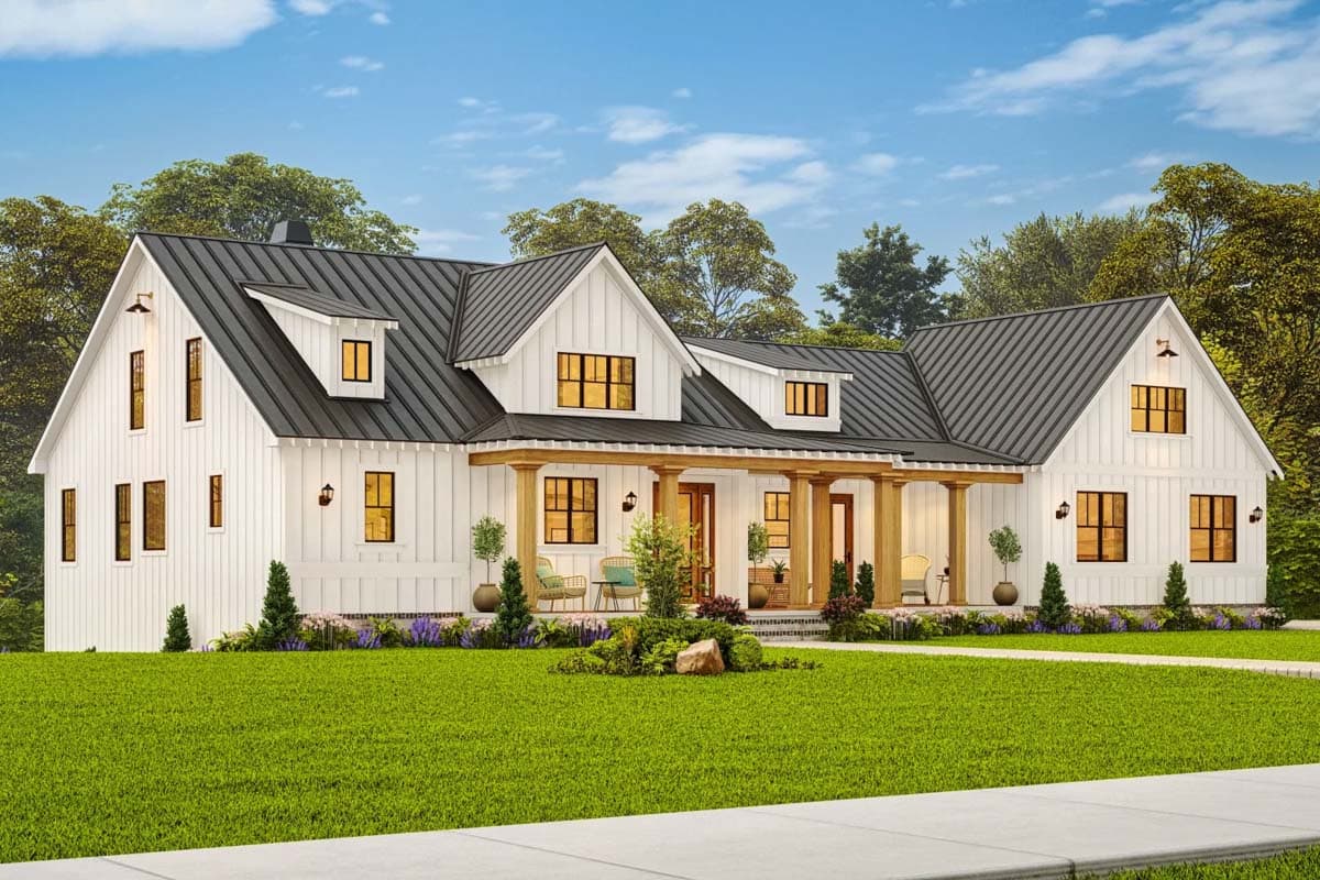 Plan 25634GE: Exciting Farmhouse with Wrap-Around Porch - 2708 Sq Ft - Image #7 - Cottage, Country, Farmhouse