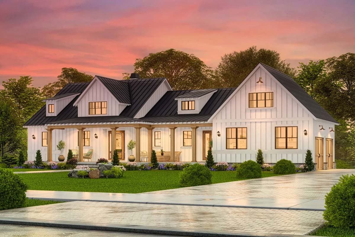 Plan 25634GE: Exciting Farmhouse with Wrap-Around Porch - 2708 Sq Ft - Image #4 - Cottage, Country, Farmhouse