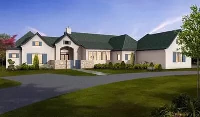 One Story European House Plan with Game Room