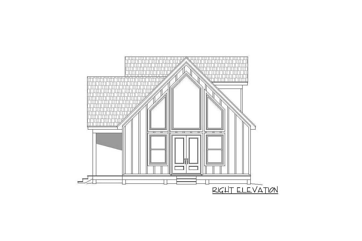 Plan 68498VR: 1400 Square Foot House Plan For A View Lot - Image #5 - Cottage, Country, Rustic