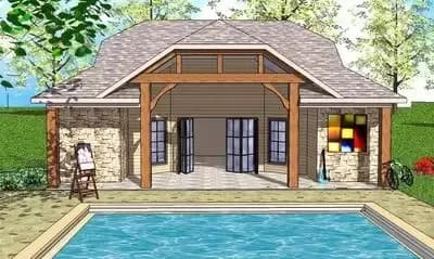 Tiny House Plan with Vaulted Interior and Covered Porch