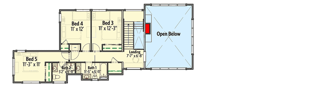 Plan 64455SC: Prairie-Style House Plan with First Floor Master - Floor Plan - 2nd Floor - Northwest, Prairie