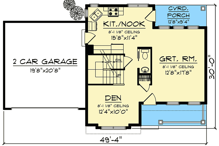 Plan 890044AH: Two-Story House Plan with Front to Back Great Room - Floor Plan - Main Level - Northwest