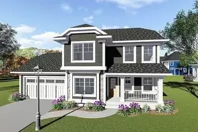 Two-Story House Plan with Front to Back Great Room