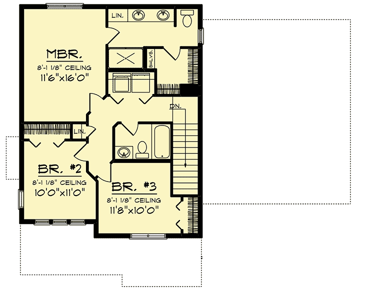 Plan 890045AH: Sleek Prairie Style House Plan - Floor Plan - 2nd Floor - Northwest, Prairie