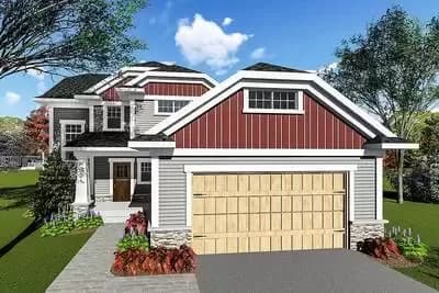 Narrow Lot Craftsman House Plan