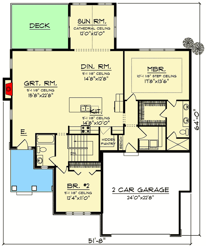 Plan 890048AH: Popular Craftsman House Plan - Floor Plan - Main Level - Craftsman, Northwest