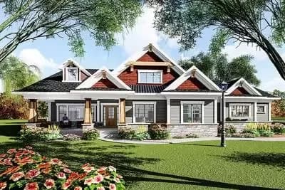 Eye-Catching Craftsman Ranch House Plan