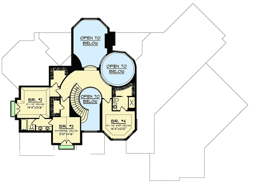 Plan 890066AH: Luxurious Traditional House Plan with Circular Dining Room - Floor Plan - 2nd Floor - European, Traditional