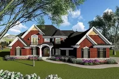 Luxurious Traditional House Plan with Circular Dining Room