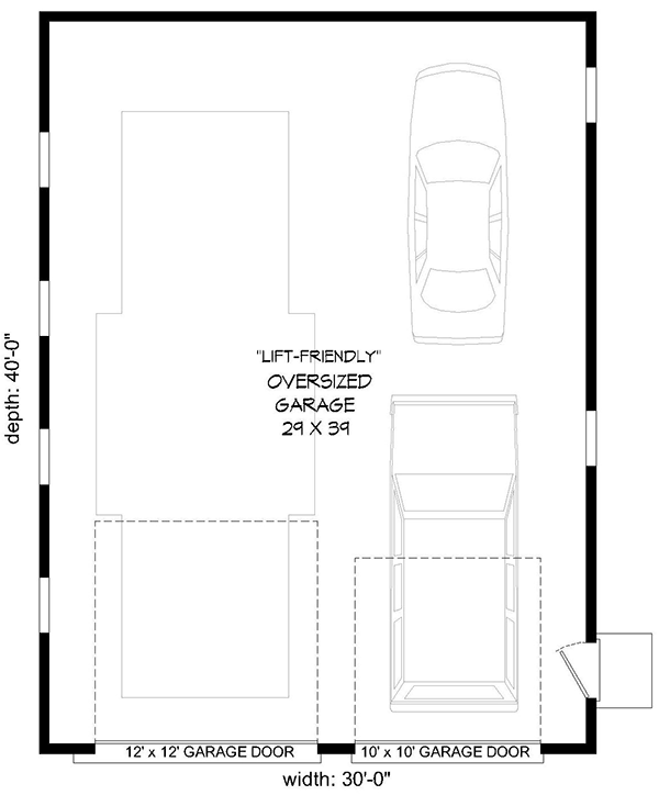 Plan 68500VR: Lift-Friendly Modern RV Garage Plan - Floor Plan - Main Level
