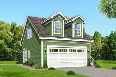 791 Sq Ft Detached Garage with Loft and Front & Side Load Combination