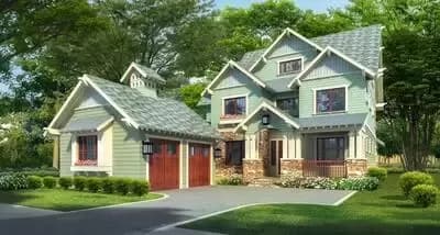 Rustic Craftsman House Plan with Third Floor Bonus Room
