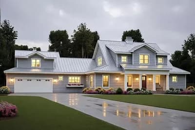 Modern Farmhouse Plan with Flexible Bonus Over Garage