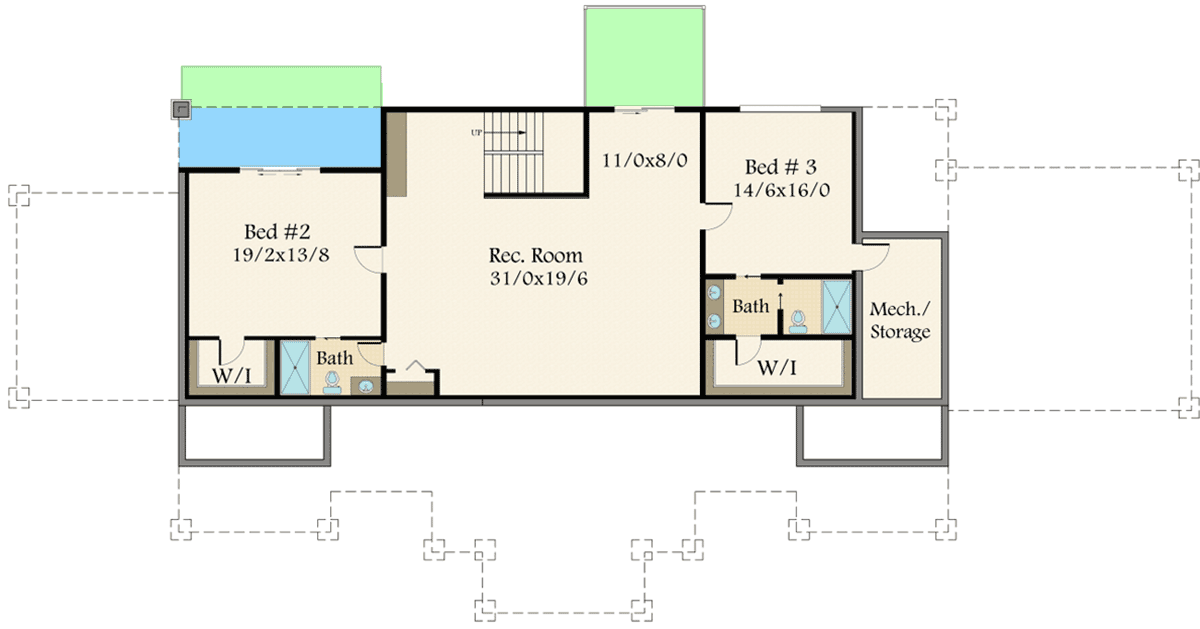 Plan 85211MS: Modern Mountain Lodge for the View Lot - Floor Plan - Lower Level - Craftsman, Mountain, Vacation