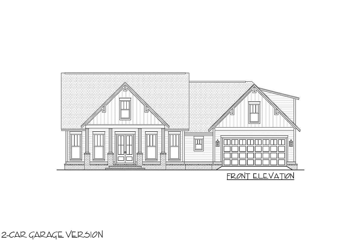 Plan 51772HZ: Exclusive Farmhouse with Bonus Room and Side Load Garage - 1988 Sq Ft - Image #18 - Country, Farmhouse, Modern Farmhouse, Traditional