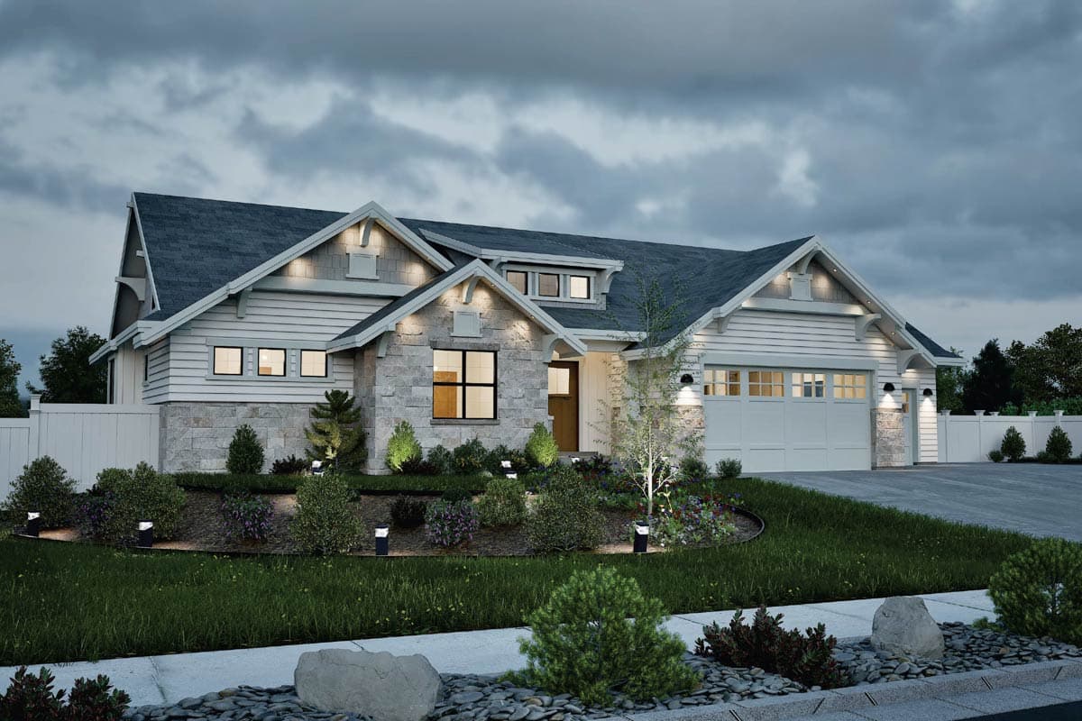 Plan 290029IY: Arts and Crafts Bungalow with Optional Lower Level - Image #5 - Craftsman, Northwest